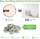 URAQT Makeup Remover Pads 4 Pack Reusable Large Double-Sided Cloths view 8