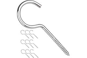 LSYGXYZ Large Screw Hooks, 4 Inches Heavy Duty Ceiling Hooks for Indoor and Outdoor Hanging Plants, 10 Pieces