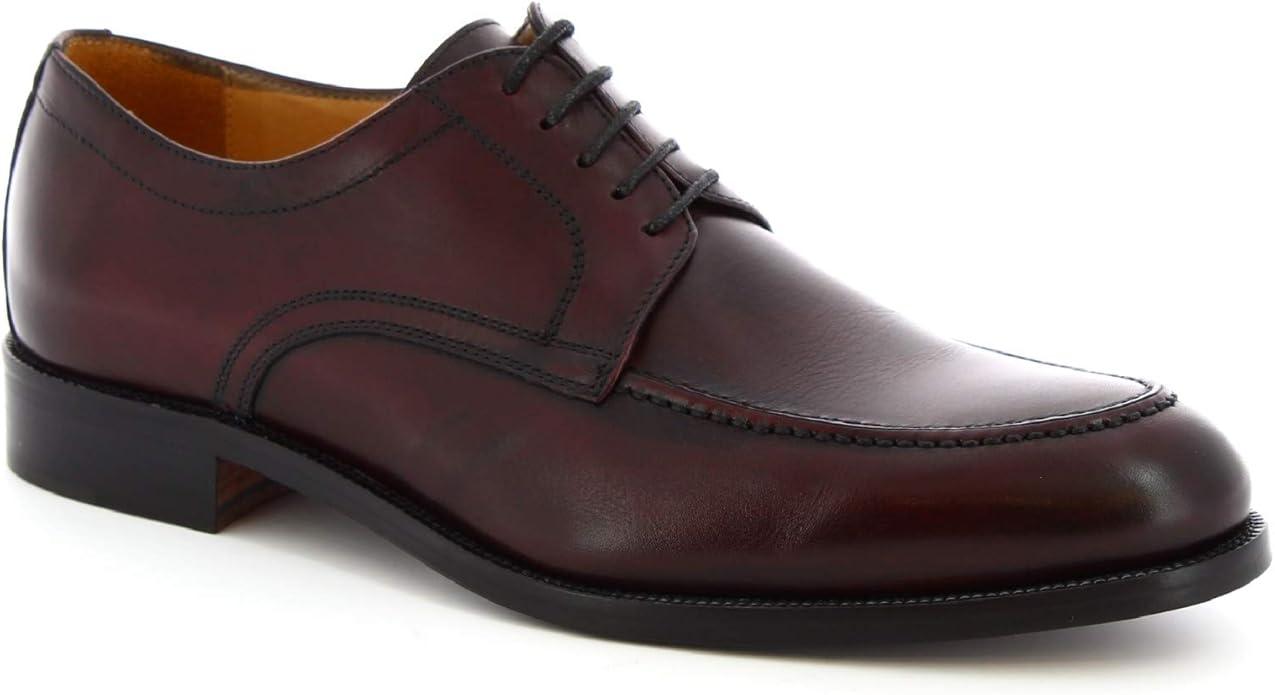 Leonardo Shoes Men's Handmade laceups Smart Shoes in Burgundy Calf