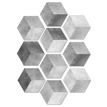 Amazon Com Hyfanstr Diy Tile Sticker Grey Cube Decor