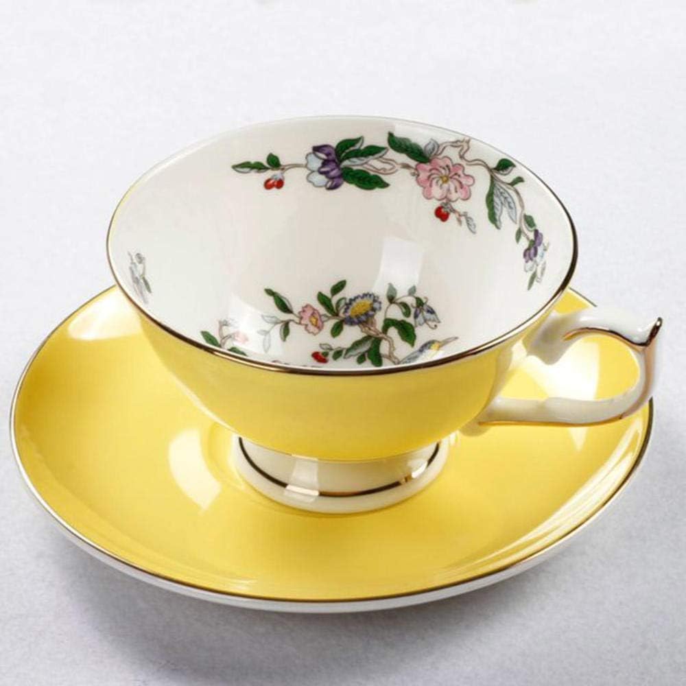 UANOU Elegant Fine Bone China Tea Cup Spoon And Saucer Set Ceramic Tea Coffee Cup Art Ceramic Tea Coffee Cup