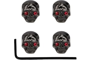 Yootones 4Pcs Electric Guitar Tone Knobs - Skull Head Knobs Compatible with Bass Replacement Parts (Black)