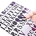 COCODE 8 Colors Letter Stickers Self Adhesive Alphabet Stickers Letter Decals PU Material Convex Feeling, Each Color One Sheets
