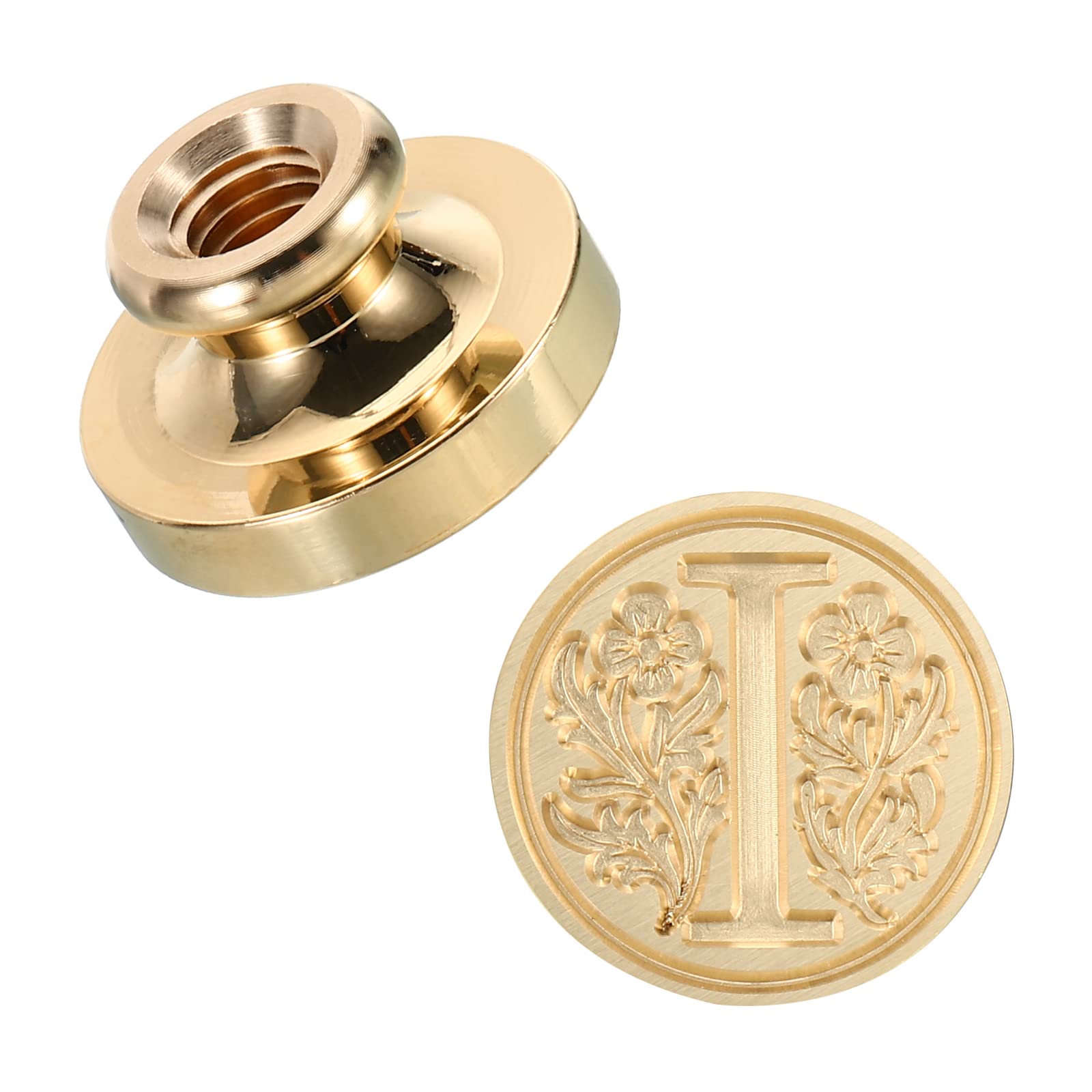 PATIKIL Alphabet I Wax Seal Stamp, Initial Letter Sealing Wax Stamp Classic Retro Brass Head for Envelope Invitation Cards