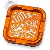 Cling Fishing Products Mag Grab&reg; Mini &ndash; Compact Magnetic Fly Holder/Fly Patch &amp; Organizer for Fly Fishing Vest, hat, Waders and Fishing Packs (Brown Town, Orange)