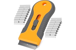 KEFANTA Razor Blade Scraper Tool with 15pcs Extra Blades, Multi-Surface Glass Stove Top Scraper for Paint, Window, Old Label, Decal Sticker, Ceramic Cooktops, Ovens