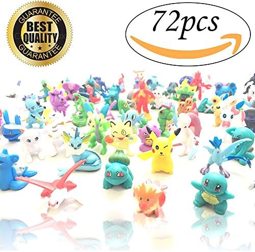 TobiNCraft Pokemon Mini Action Figures Playset, 72 Pack, 2-3cm Figurines