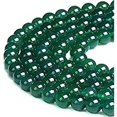 jodaying Gorgeous Natural Green Agate Gemstone Loose Beads Smooth Round 6mm Approxi 15 inch for Jewelry Making DIY Findings