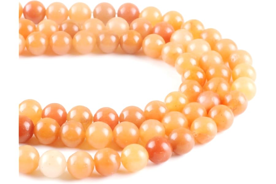 Gemstone Beads for Jewelry Making, Sold per Bag 5 Strands Inside, Orange Aventurine 8mm