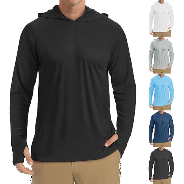 Amazon.com: Mens Long Sleeve Pullover Hoodies UPF 50+ Sun