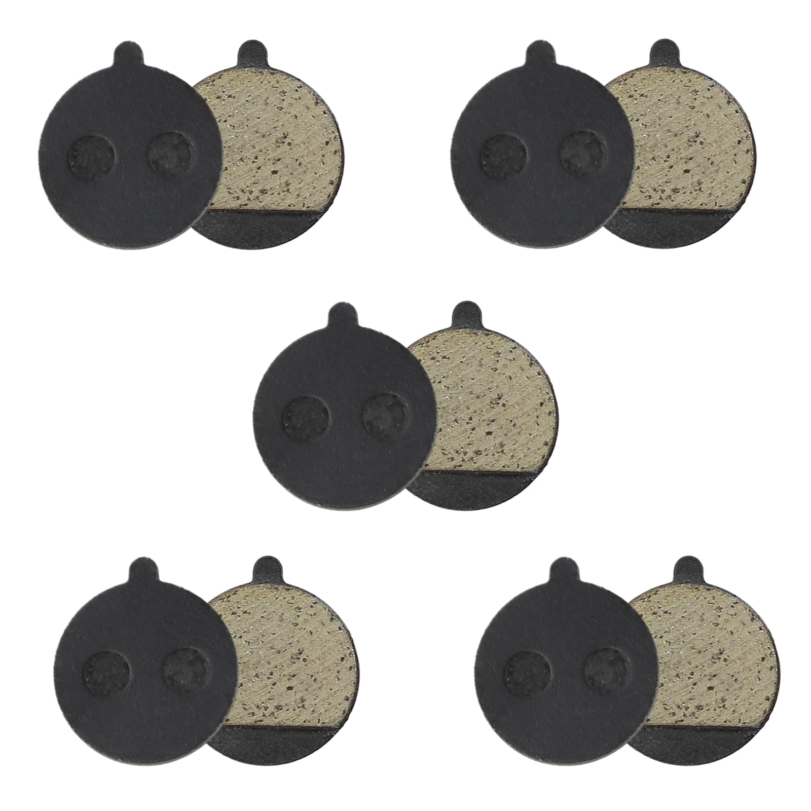 5 Pairs Disc Brake Pads, Round Bicycle Friction Pads, Semi-Metallic & Resin Linings, Cycling Brake Replacement, Suitable for Electric Scooters/MTB