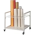 Cathyeen Blueprint Storage Rack Blueprint Holder Metal Blueprint Storage Cart with Wheels 20 Slots Roll File Holder for Home Office School to Storage Blueprint Poster Architectural (White 20 Slots)