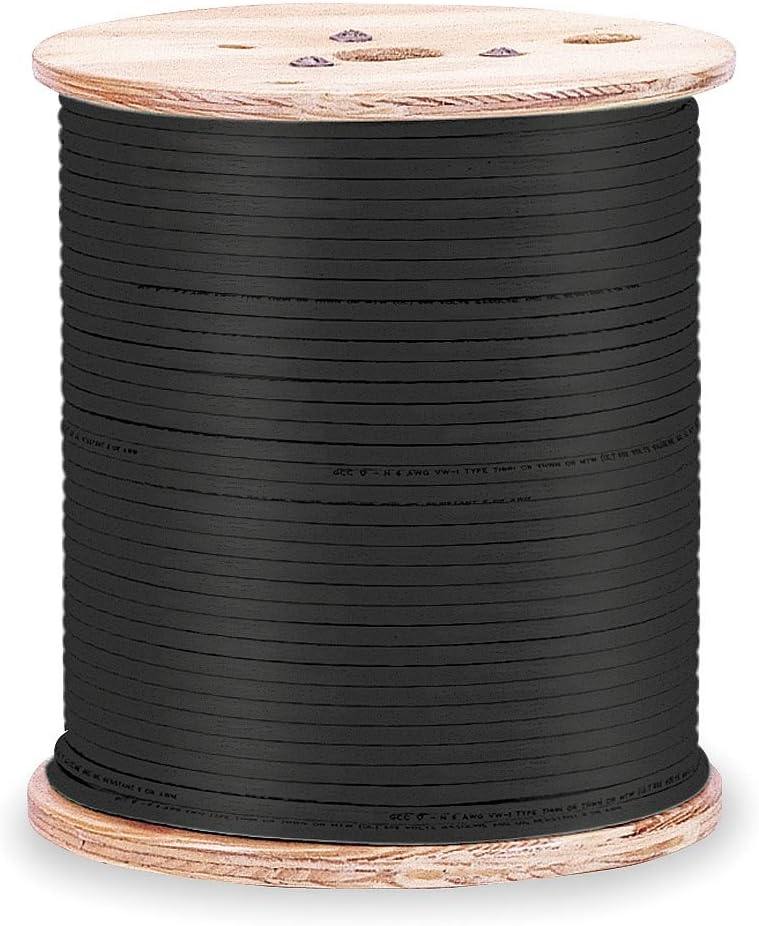 Building Wire, THHN, 3/0 AWG, Black, 500ft