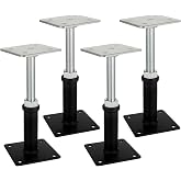 4 Pack House Jacks for Leveling, Screw Jack Adjustable Floor Jack Post | 6" to 9.5" Height Range 4409 lbs Max Height Capacity, Crawl Space Jacks for Stairs, Porches, Roof Beams, Temporary Support