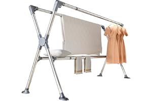 Clothes Drying Racks Outdoor, Heavy Duty Stainless Steel Laundry Drying Rack Folding Indoor, Portable Drying Rack Clothing, S