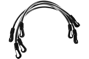 Luxshiny 4Pcs Elastic Leg Straps for Horse Blanket with Metal Double-End Clips, 56Cm Black Replacement Tail