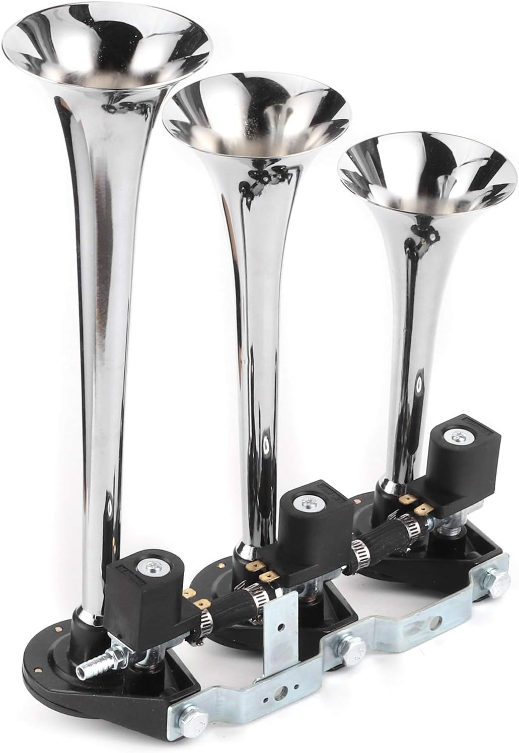 Truck Trumpet, with Button Universal 3 Tubes Trumpet Car Air Horn, 8