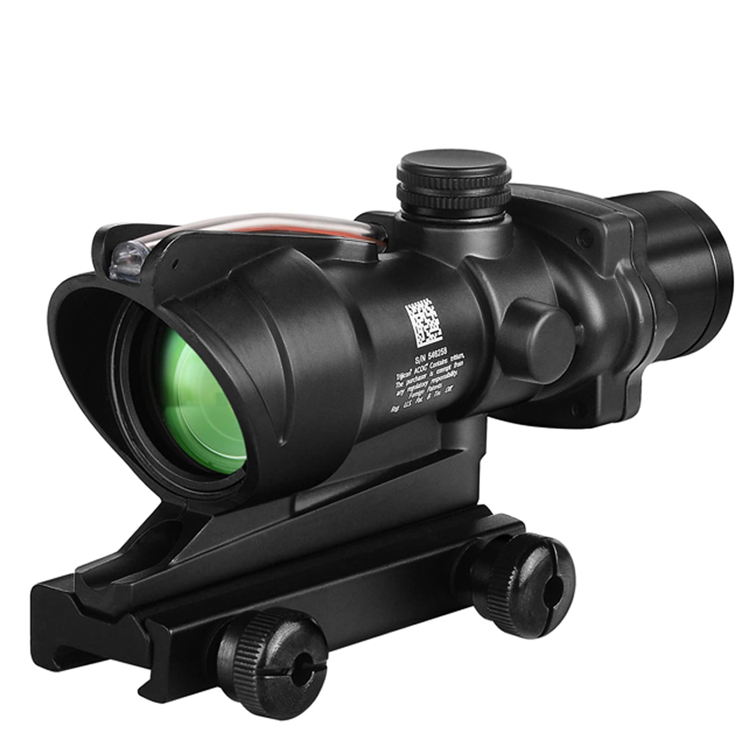 Paike Rifle Scope 4x32mm ACOG Red Dot Sight with Red Chevron Reticle