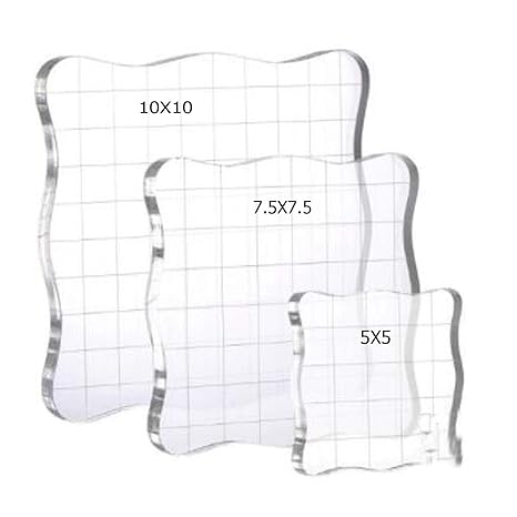 3 in 1 Stempel Block Set Acryl Stempelblock mit Gitterlinien Blöcke für Scrapbooking Handwerk Crafts Making Transparent
