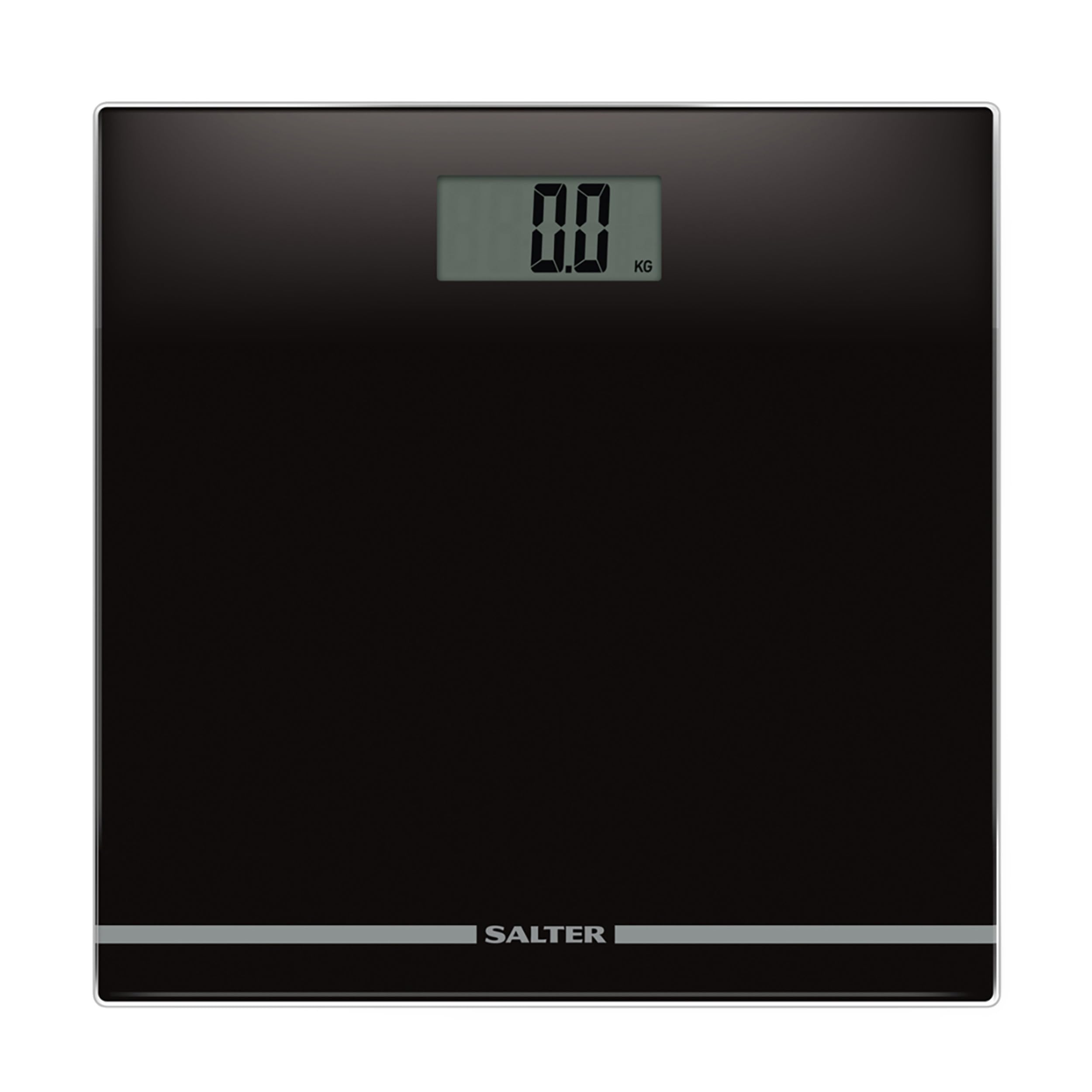 Salter 9205 BK3R Digital Bathroom Scale – Large Display Electronic Weighing Scales for Body Weight, Toughened Glass Platform, Lightweight, Instant Readings, Carpet Feet & Batteries Included, Black