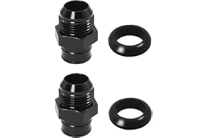 GIBACAD 2Pcs 10AN Aluminum Valve Cover Adapter With Sealing Grommet‌ Compatible With GM LS Engines,Black