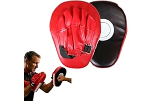 PU Arc Shaped Hand Target with Five Finger Grip and Elastic Wrist Strap for Sanda Taekwondo Boxing Training and Pad Work
