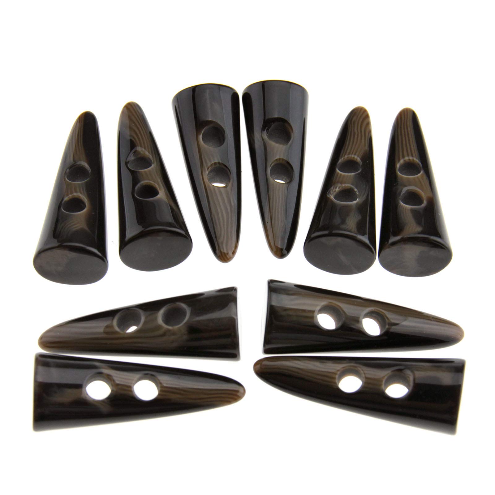OTOTEC Dark Coffee Horn Imitation Tooth Toggle Buttons for Coat Jacket Blazer Sewing