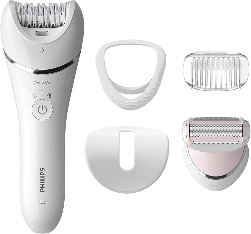 Philips Series 8000 Epilator BRE710/01 Wet & Dry 5 Accessories Shaver Head