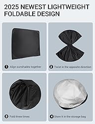 Proadsy 2025 Upgrade Windshield Sun Shade Custom