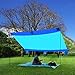 G4Free Sand Free Compact Outdoor Beach/Picnic Blanket- Huge-9’ x 10’ for 7 Adults- Best Mat for Festivals & Hiking-Ripstop Nylon Oversized Lightweight & Portable with Anchor for Camping(Blue)
