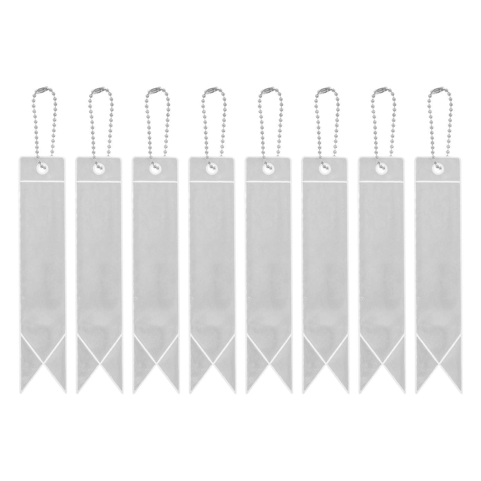 PATIKIL Safety Reflector, 8 Pack Reflector Tag Pendant Reflective Safety Keychain Gear for Backpack Cycling Running Wheelchairs, White