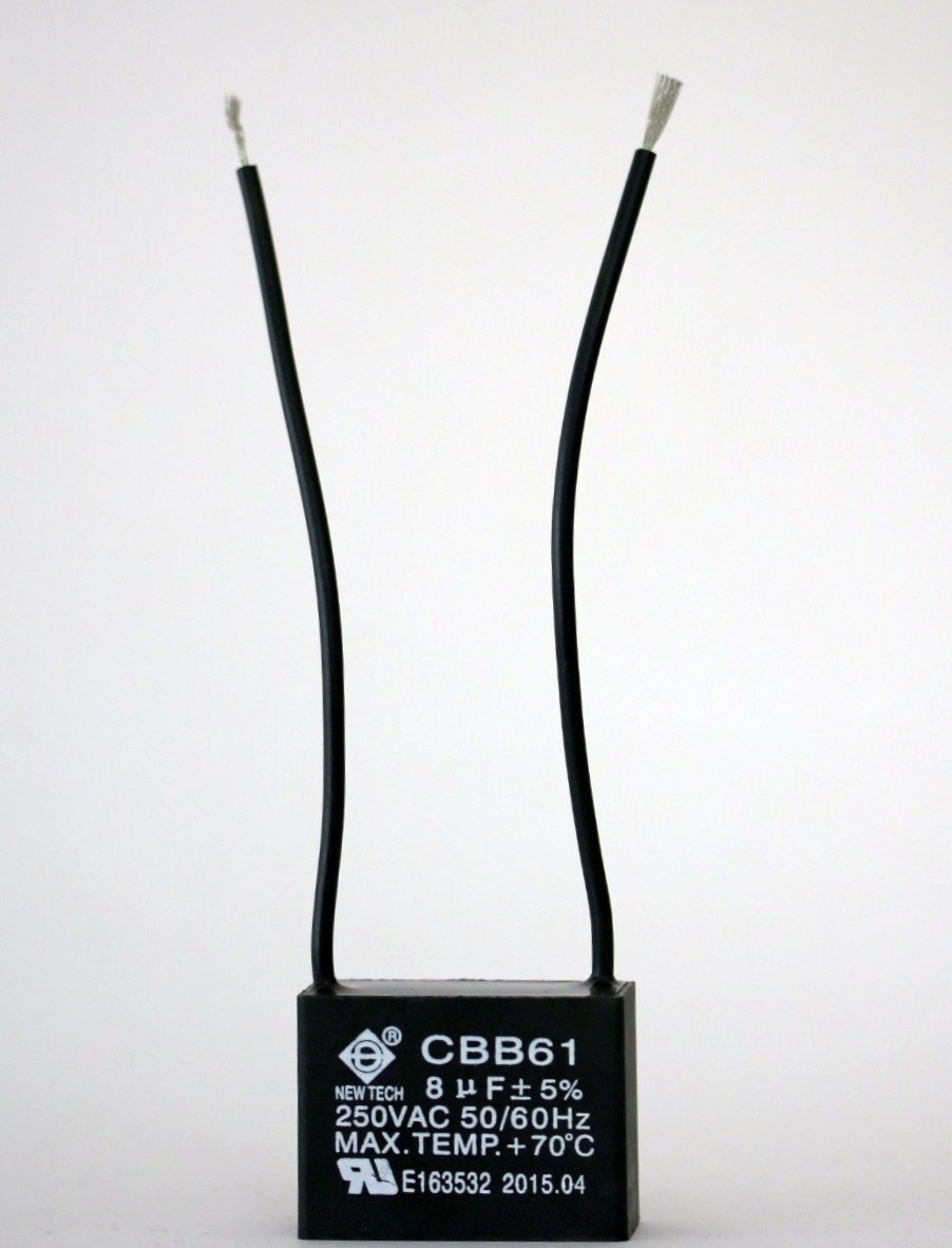 1 piece Ceiling Fan Capacitor (1) 8mfd 8uf 8 mfd 8 uf 250V 2 Wires 50/60HZ