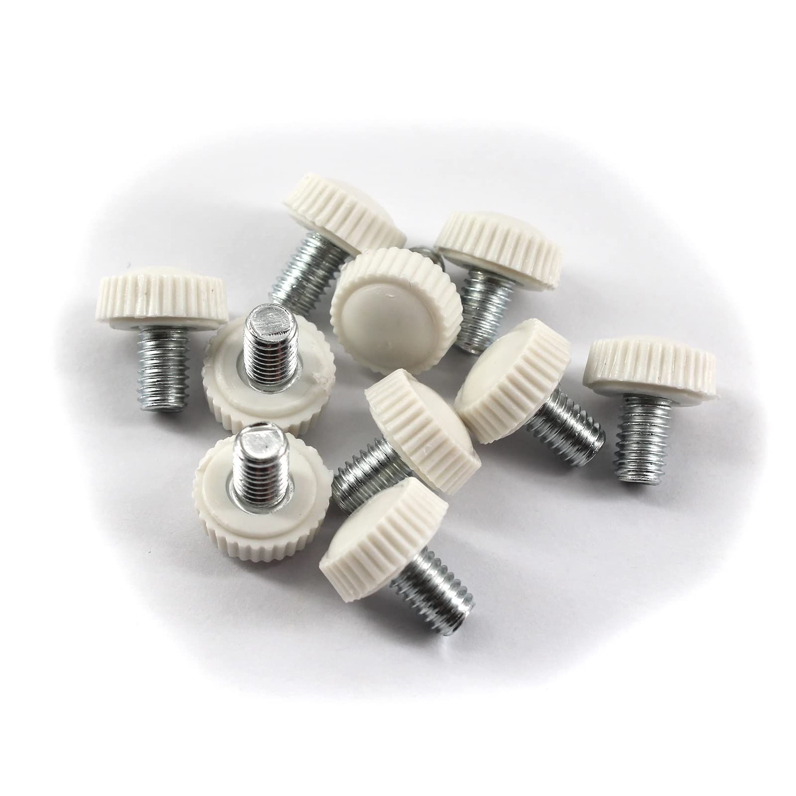 30Pcs M3x6 Hand Tightening Thumb Screws Male Thread Hand Clamping Knobs Screw with White Plastic Handle