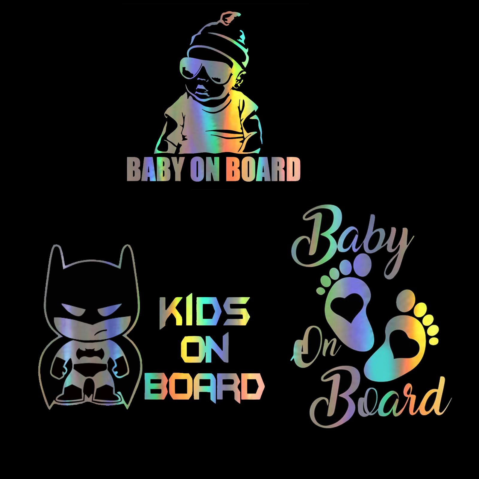 WUDQIJI Baby on Board Sticker Car Sticker Decals Pack of 3 Car Sticker Baby on Board Sticker Baby in Car Sticker Sign Baby Safety Shield Sticker UV Weatherproof Waterproof Baby in Car (3 Sizes)