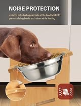Vantic Medium Raised Dog Bowl with Stand 2 Stainless Bowls 28cm High view 5