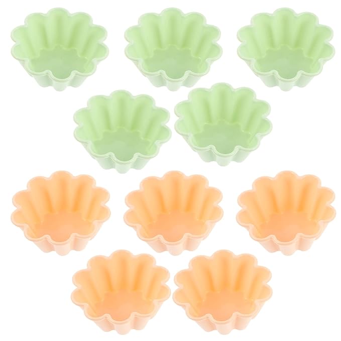 TOPBATHY 10pcs Silicone Cupcake Baking Cups Reusable Muffin Cup Liners