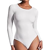 IUGA Long Sleeve Bodysuits for Women Crew Neck Body suit Women's Slimming Basic Tummy Control Bodysuit Tops