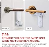 EUDEMON Childproof Door Lever Lock White 2 Pack - Easy Adhesive Installation view 5
