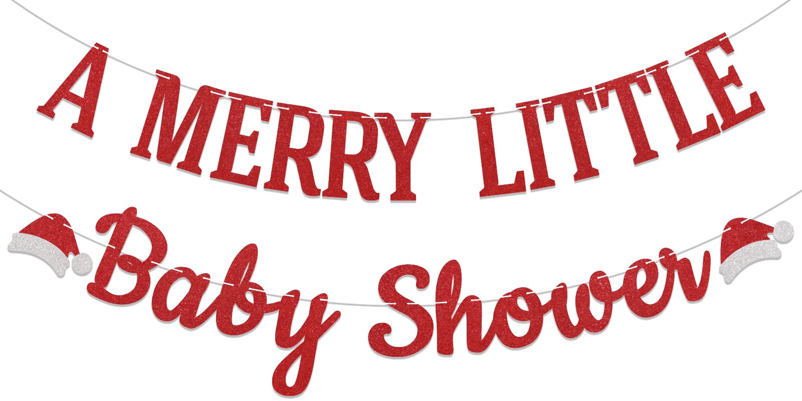View 1 of A Merry Little Baby Shower Banner - Christmas Baby Shower Party Decorations, Winter Welcome Baby Decor, Holiday Shower Party Supplies