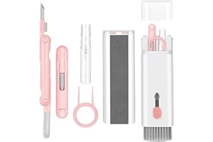 IFTHFOUR 7-in-1 Electronic Cleaner Kit,Keyboard Cleaner,Laptop Cleaner Kit for Monitor, Cell Phone, Headset, Lego, Laptop Camera Lens (Pink)