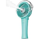 KIBEE Portable Misting Fan - 4000mAh Rechargeable, 50ml Water Tank, Foldable 180° Handheld Fan with Mist Spray, 3-Speed Perso