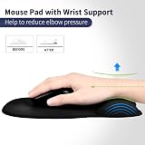 EooCoo Mouse Mat with Gel Wrist Support Ergonomic Non-Slip PU Base view 3
