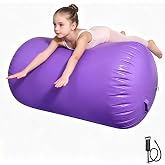 Heipigo Gymnastics Barrel, 47.2x23.6"/47.2x31.5" Inflatable Air Roller Tumble Barrel for Back Handspring Training, Tumbling Cheerleading Yoga Gym, with Manual Air Pump Indoor &amp; Outdoor Use