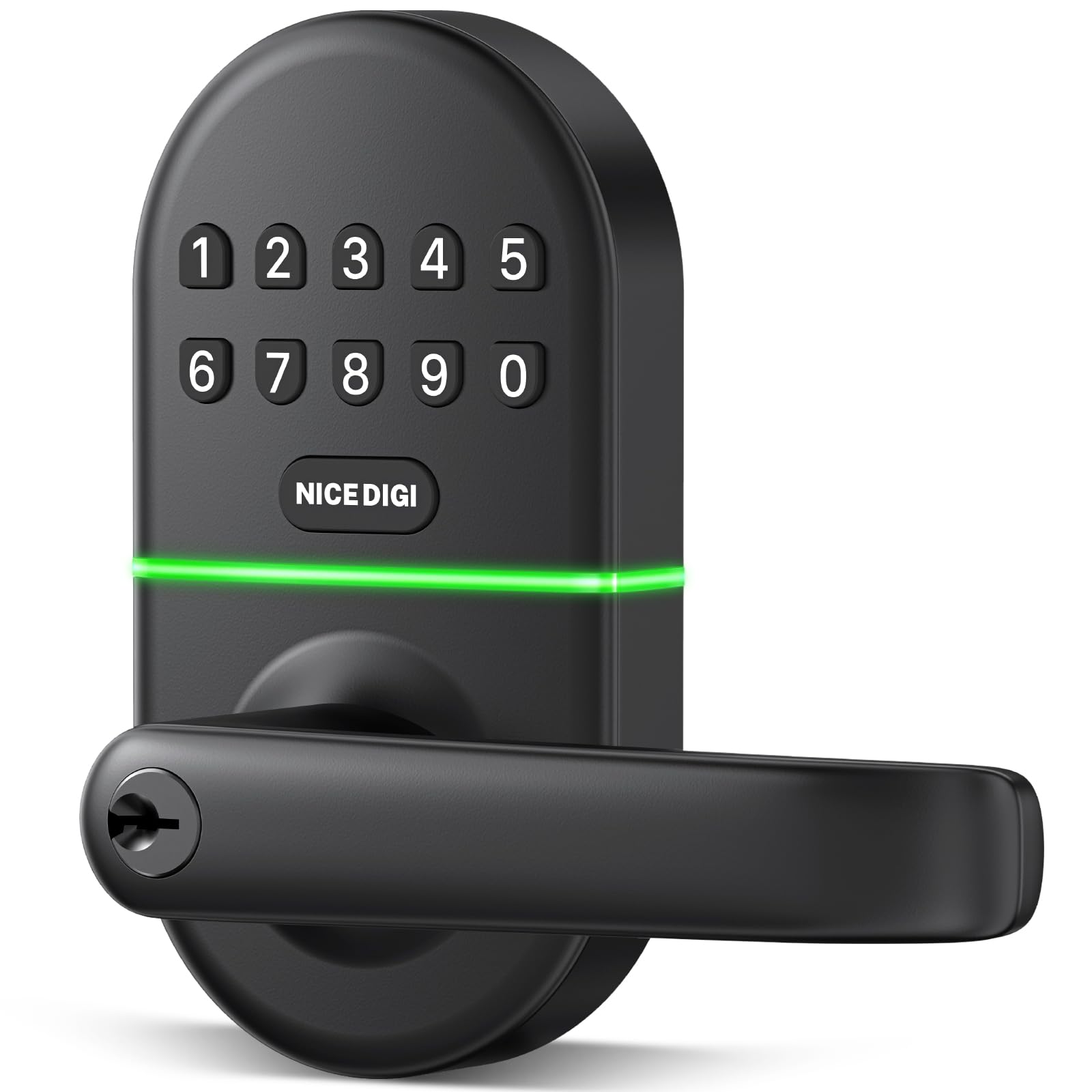 Photo 1 of ****Missing Hardware***Smart Keypad Door Lock with Handle: NICE DIGI Keyless Entry Digital Lock for Front/Interior Door, Electronic Code Knob, Easy Installation