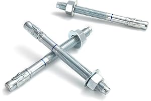HROMIGRY 5/8" x 7" Concrete Anchors (25 Pack) 5/8 inch Wedge Anchors Bolts Zinc Plated