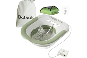 Electric Sitz Bath for Hemorrhoids & Postpartum Care – Foldable Sitz Bath with Stronger Flushing Power | Fits Most Toilets | 