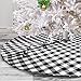 yuboo Buffalo Christmas Tree Skirt, 48 Inches White and Black Checked Ornaments for Farmhouse Buffalo Plaid Christmas Decor