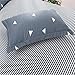 3 Pieces Duvet Cover Set Blue Gray with White Triangles - Ultra Soft and Easy Care Design Summer Bedding Duvet Cover King Size 102x90+ 2 Pillow Shams- 800 TC with Zipper Closure 4 Corner Ties