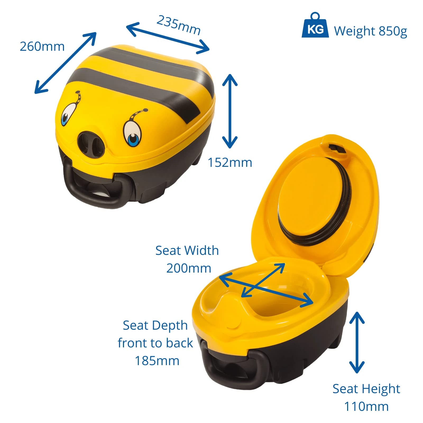 My Carry Potty - Cat Travel Potty, Award-Winning Portable Toddler Toilet Seat for Kids to Take Everywhere