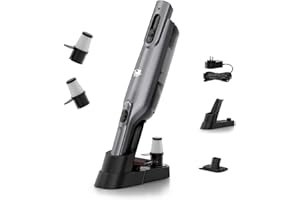 AYONTIN Cordless Handheld Vacuum, Lightweight Portable Hand Vacuum Cleaner with LED Light,Rechargeable Hand Held Vacuum with Charging Dock, Powerful Suction for Office, Home,Car,Gray